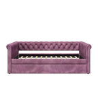 Lit de repos en velours rembourré avec lit gigogne 31''H x 86''W x 45''P