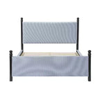 Lit plateforme tapissé en bois d'hévéa Grand lit/Très grand lit 122 cm H x 165,9 cm L x 216,9 cm P