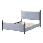Lit plateforme tapissé en bois d'hévéa Grand lit/Très grand lit 122 cm H x 165,9 cm L x 216,9 cm P