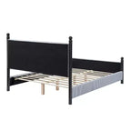 Lit plateforme tapissé en bois d'hévéa Grand lit/Très grand lit 122 cm H x 165,9 cm L x 216,9 cm P