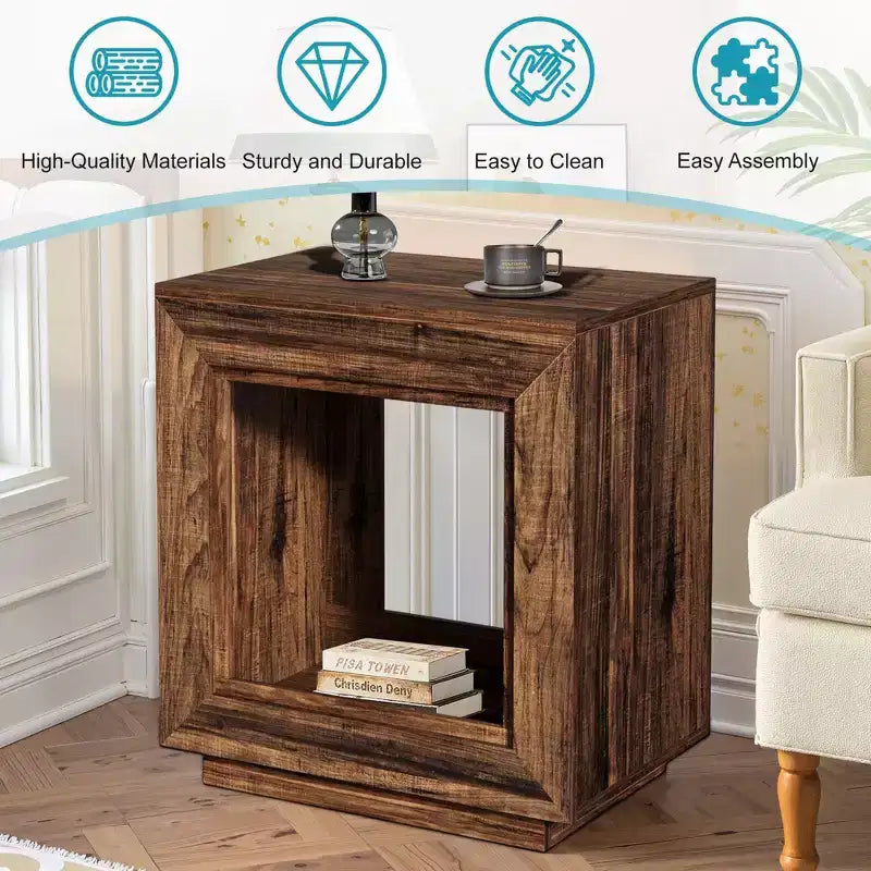 Table d'appoint en panneaux de particules 65 cm H x 60 cm L x 40 cm P