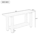Console en pin et MDF avec étagère ouverte 160 cm (L)