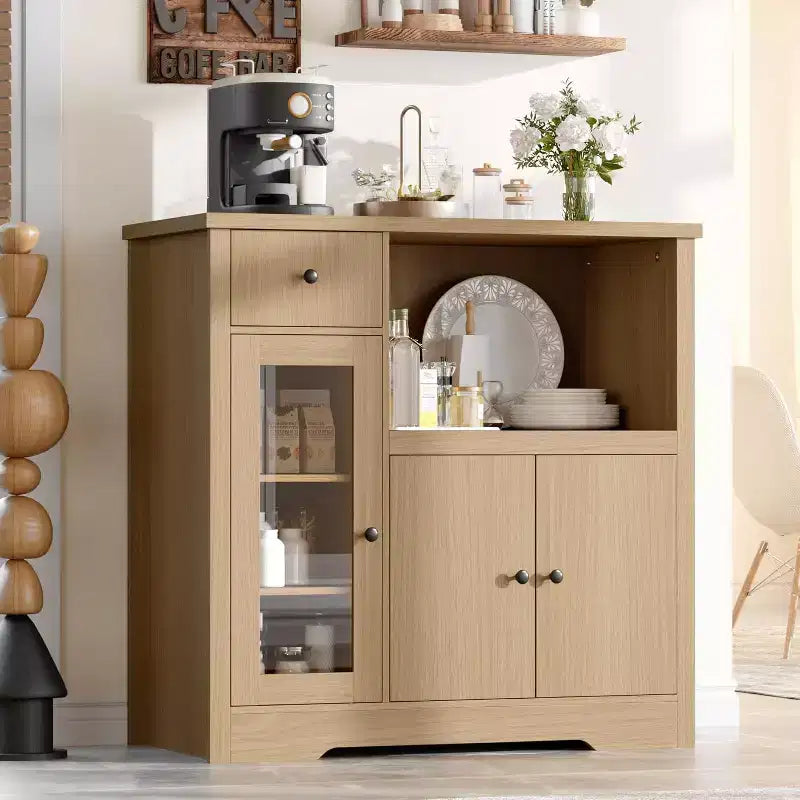 Meuble de rangement de cuisine en MDF avec support pour micro-ondes 89 cm (H) x 90 cm (L) x 40 cm (P)