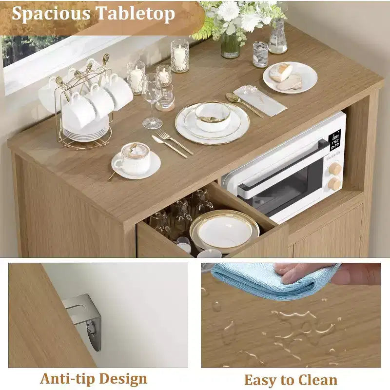 Meuble de rangement de cuisine en MDF avec support pour micro-ondes 89 cm (H) x 90 cm (L) x 40 cm (P)