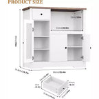 Meuble de rangement de cuisine en MDF avec support pour micro-ondes 89 cm (H) x 90 cm (L) x 40 cm (P)