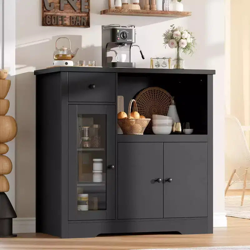 Meuble de rangement de cuisine en MDF avec support pour micro-ondes 89 cm (H) x 90 cm (L) x 40 cm (P)
