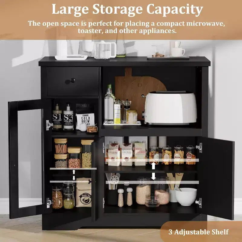 Meuble de rangement de cuisine en MDF avec support pour micro-ondes 89 cm (H) x 90 cm (L) x 40 cm (P)