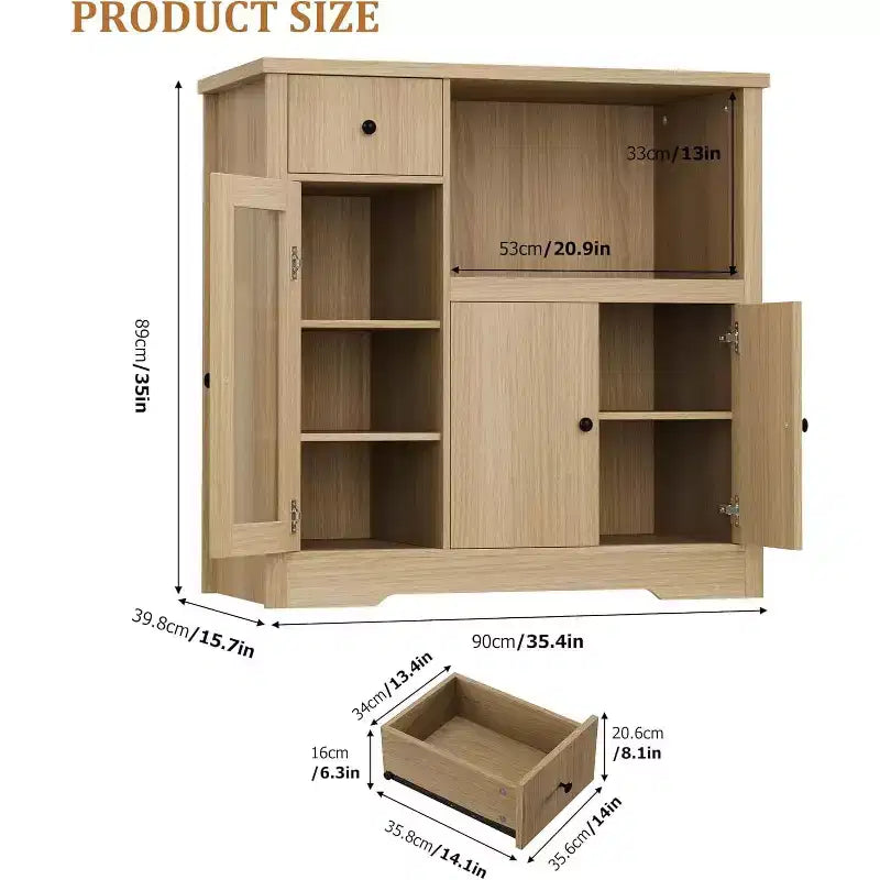 Meuble de rangement de cuisine en MDF avec support pour micro-ondes 89 cm (H) x 90 cm (L) x 40 cm (P)