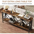 Table console étroite en métal et MDF 82 cm (H) x 30 cm (l) x 180 cm (L)