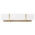 Meuble TV cannelé en MDF pour téléviseurs jusqu'à 80'', 45 cm H x 190 cm L x 35 cm P