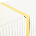 Meuble TV cannelé en MDF pour téléviseurs jusqu'à 80'', 45 cm H x 190 cm L x 35 cm P