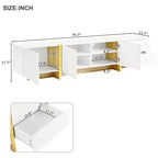 Meuble TV cannelé en MDF pour téléviseurs jusqu'à 80'', 45 cm H x 190 cm L x 35 cm P