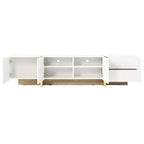 Meuble TV cannelé en MDF pour téléviseurs jusqu'à 80'', 45 cm H x 190 cm L x 35 cm P