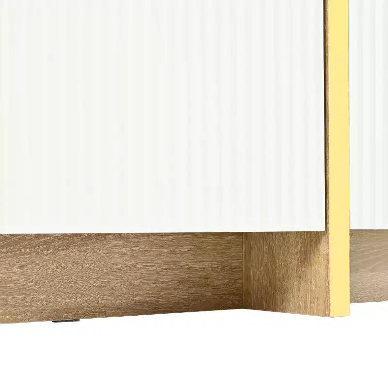 Meuble TV cannelé en MDF pour téléviseurs jusqu'à 80'', 45 cm H x 190 cm L x 35 cm P