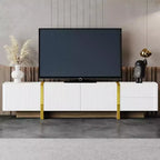 Meuble TV cannelé en MDF pour téléviseurs jusqu'à 80'', 45 cm H x 190 cm L x 35 cm P