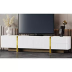 Meuble TV cannelé en MDF pour téléviseurs jusqu'à 80'', 45 cm H x 190 cm L x 35 cm P