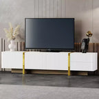 Meuble TV cannelé en MDF pour téléviseurs jusqu'à 80'', 45 cm H x 190 cm L x 35 cm P