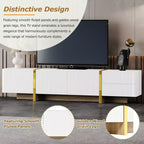 Meuble TV cannelé en MDF pour téléviseurs jusqu'à 80'', 45 cm H x 190 cm L x 35 cm P