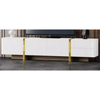 Meuble TV cannelé en MDF pour téléviseurs jusqu'à 80'', 45 cm H x 190 cm L x 35 cm P