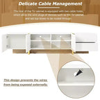 Meuble TV cannelé en MDF pour téléviseurs jusqu'à 80'', 45 cm H x 190 cm L x 35 cm P