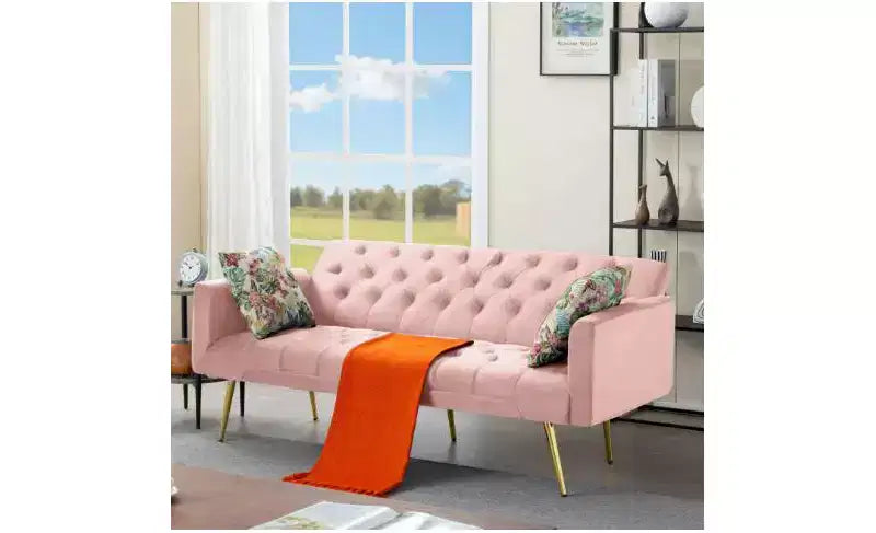 Canapé convertible futon en similicuir 81 cm H x 173,5 cm L x 70 cm P