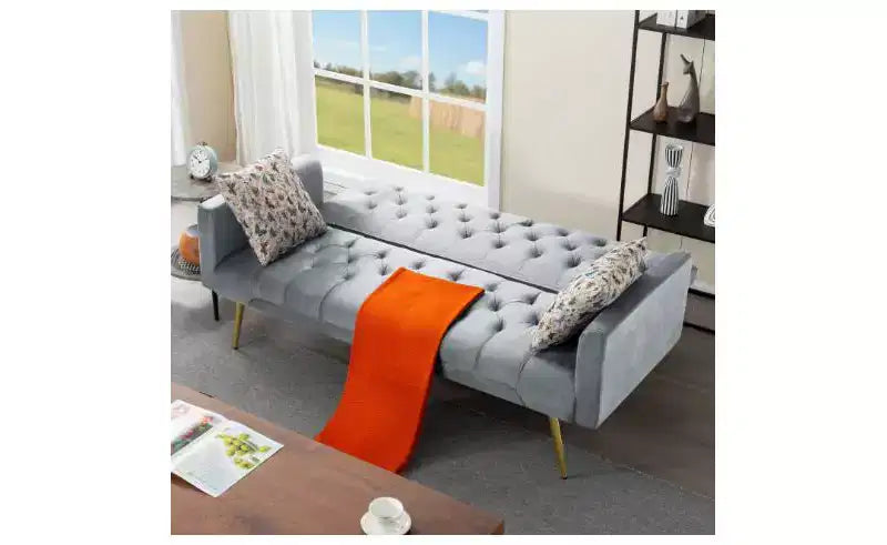Canapé convertible futon en similicuir 81 cm H x 173,5 cm L x 70 cm P