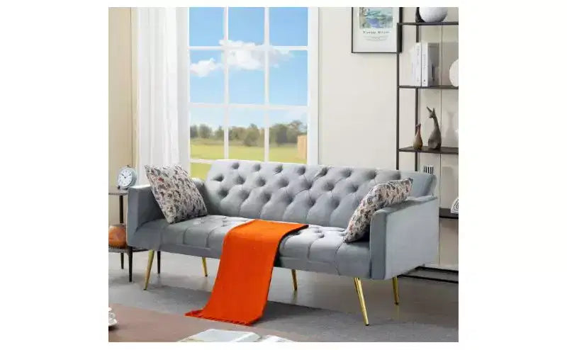 Canapé convertible futon en similicuir 81 cm H x 173,5 cm L x 70 cm P