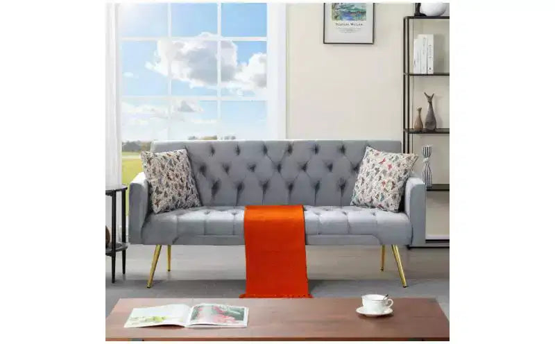 Canapé convertible futon en similicuir 81 cm H x 173,5 cm L x 70 cm P