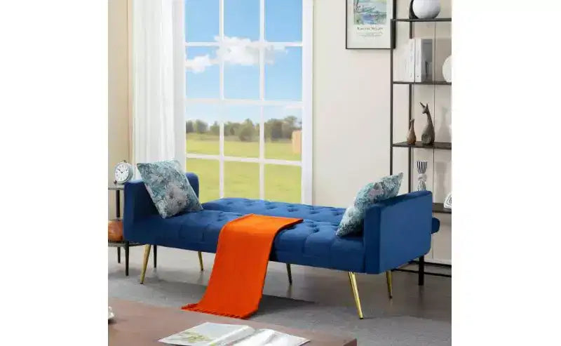 Canapé convertible futon en similicuir 81 cm H x 173,5 cm L x 70 cm P