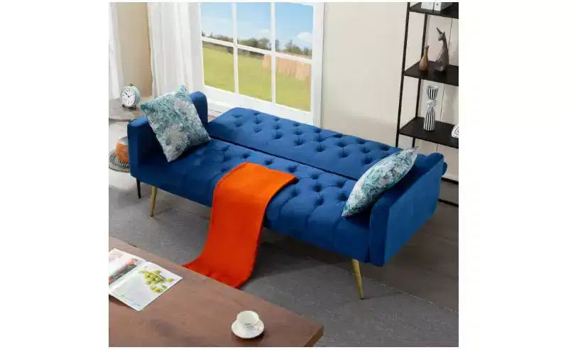 Canapé convertible futon en similicuir 81 cm H x 173,5 cm L x 70 cm P