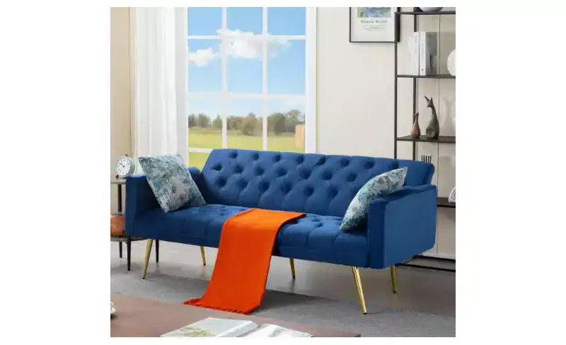 Canapé convertible futon en similicuir 81 cm H x 173,5 cm L x 70 cm P