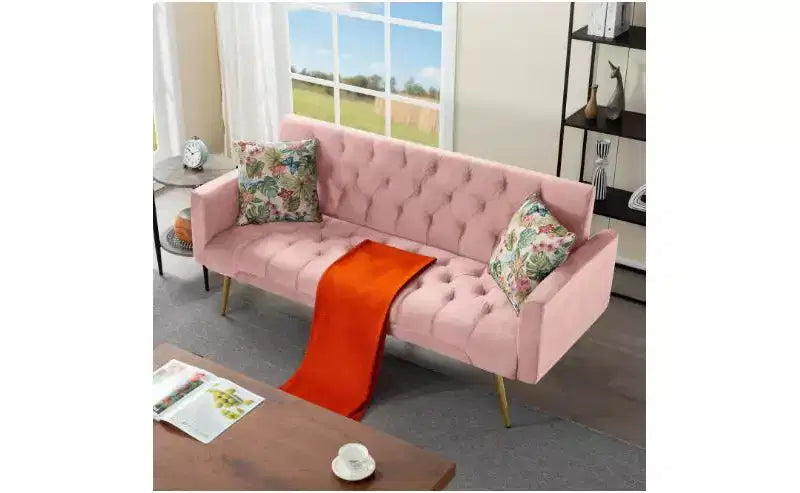 Canapé convertible futon en similicuir 81 cm H x 173,5 cm L x 70 cm P