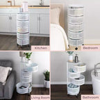 Étagère de rangement à roulettes en métal à 5 niveaux 90,5 cm (H) x 33,5 cm (l) x 33,5 cm (P)