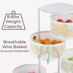 Étagère de rangement à roulettes en métal à 5 niveaux 90,5 cm (H) x 33,5 cm (l) x 33,5 cm (P)