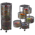 Étagère de rangement à roulettes en métal à 5 niveaux 90,5 cm (H) x 33,5 cm (l) x 33,5 cm (P)