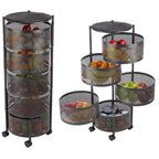 Étagère de rangement à roulettes en métal à 5 niveaux 90,5 cm (H) x 33,5 cm (l) x 33,5 cm (P)