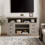 Meuble TV de style rustique en bois et MDF pour téléviseurs jusqu'à 65 pouces