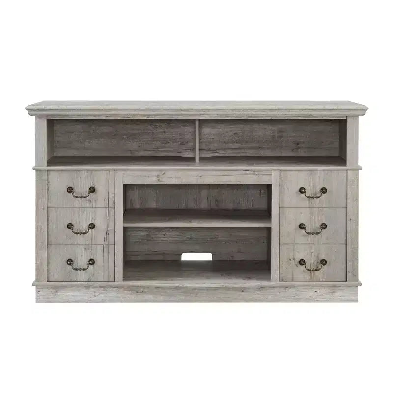 Meuble TV de style rustique en bois et MDF pour téléviseurs jusqu'à 65 pouces
