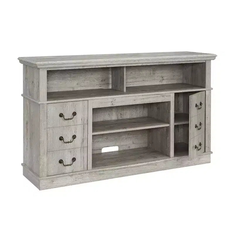 Meuble TV de style rustique en bois et MDF pour téléviseurs jusqu'à 65 pouces