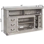 Meuble TV de style rustique en bois et MDF pour téléviseurs jusqu'à 65 pouces