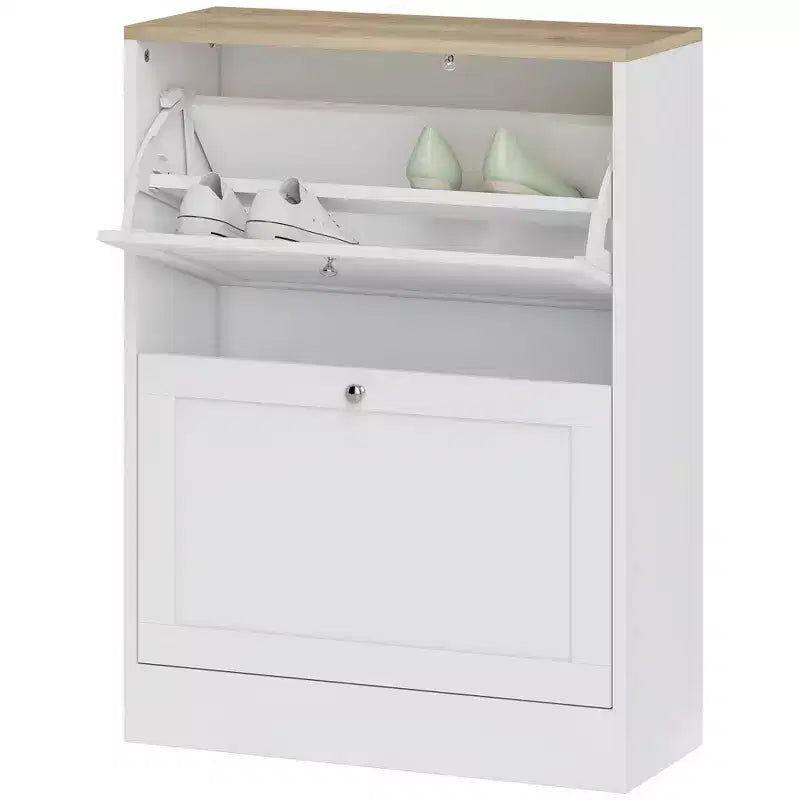 Meuble à chaussures fin en panneaux de particules 79,9 cm H x 60 cm L x 23,7 cm P