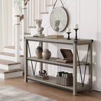 Console 3 niveaux en métal et MDF 76,2 cm H x 119,9 cm L x 34 cm P