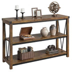Console 3 niveaux en métal et MDF 76,2 cm H x 119,9 cm L x 34 cm P
