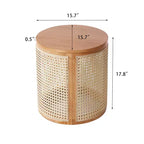 Table d'appoint ronde en MDF et acacia 40 cm H x 40 cm diamètre