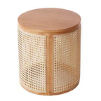 Table d'appoint ronde en MDF et acacia 40 cm H x 40 cm diamètre