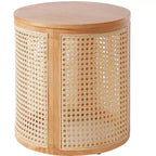 Table d'appoint ronde en MDF et acacia 40 cm H x 40 cm diamètre