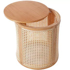 Table d'appoint ronde en MDF et acacia 40 cm H x 40 cm diamètre