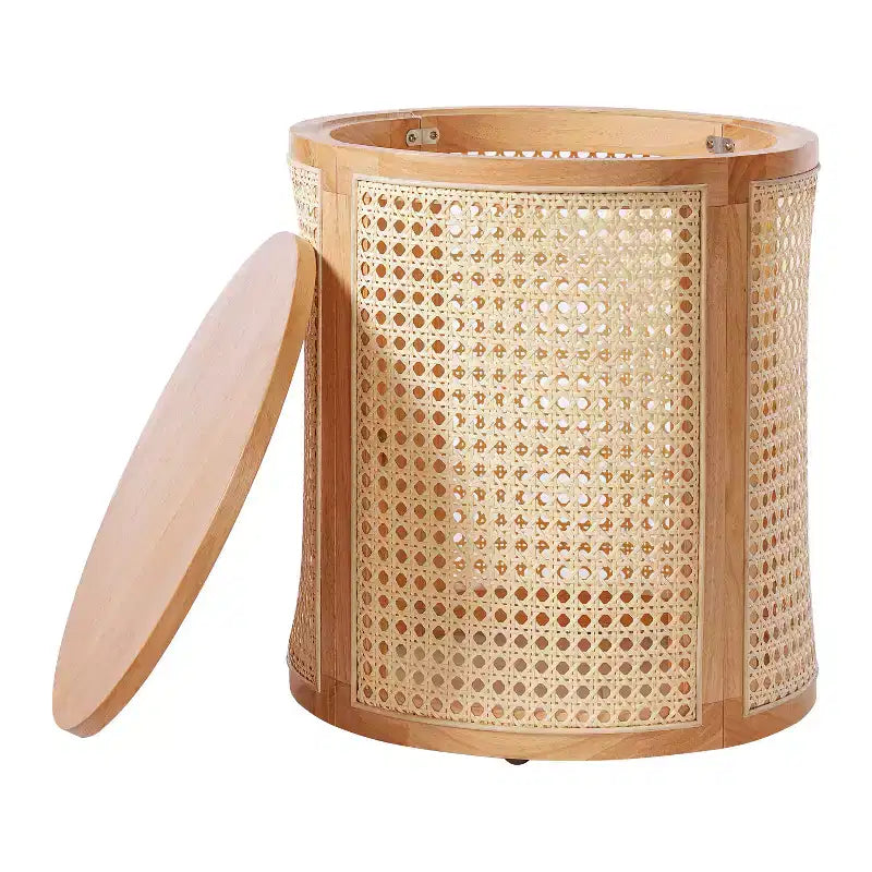 Table d'appoint ronde en MDF et acacia 40 cm H x 40 cm diamètre