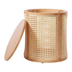 Table d'appoint ronde en MDF et acacia 40 cm H x 40 cm diamètre