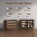Commode 6 tiroirs en MDF avec volet roulant 78 cm H x 40 cm L x 120 cm P